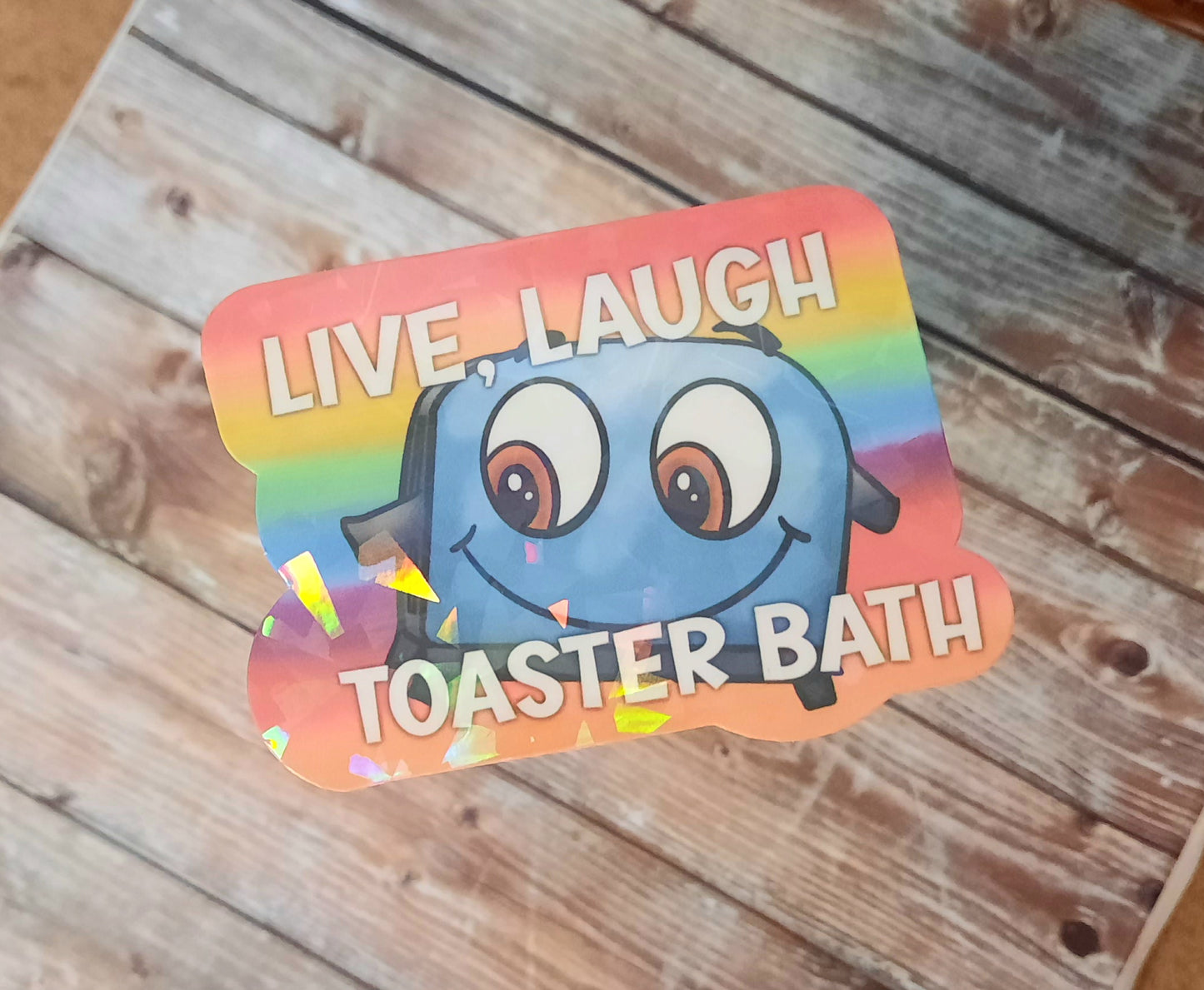 Live laugh sticker, toaster bath sticker for water bottle