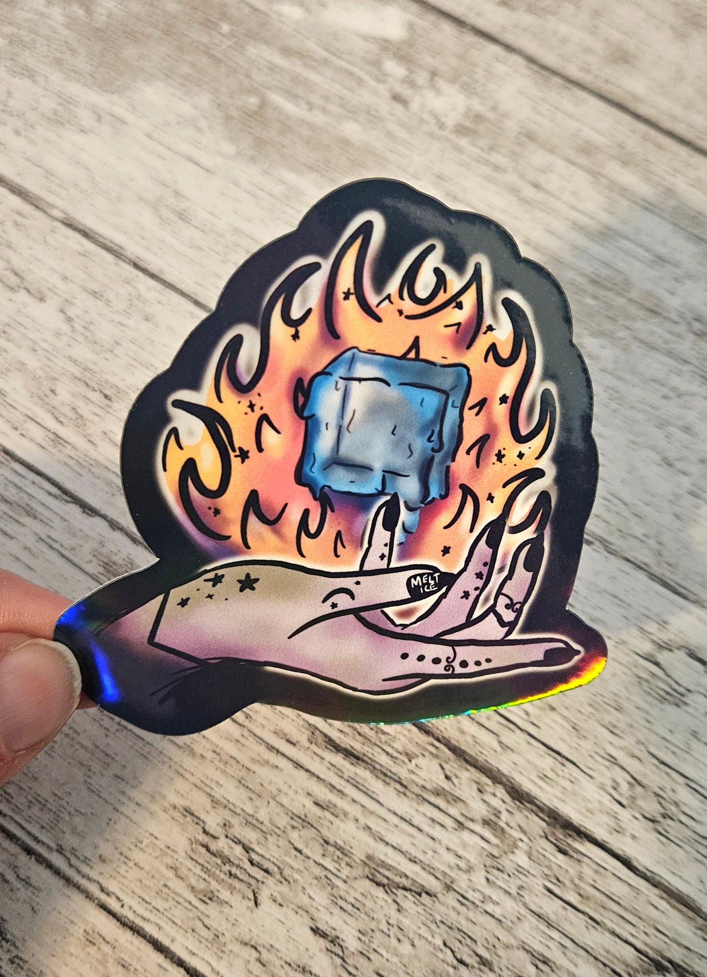 Witch melting ice sticker