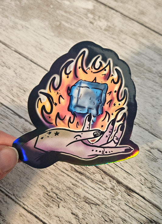 Witch melting ice sticker