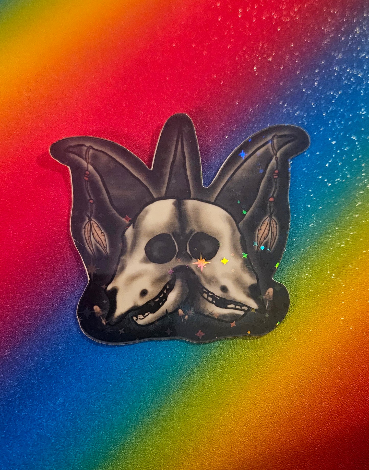 Glow in the dark 2 headed goat sticker