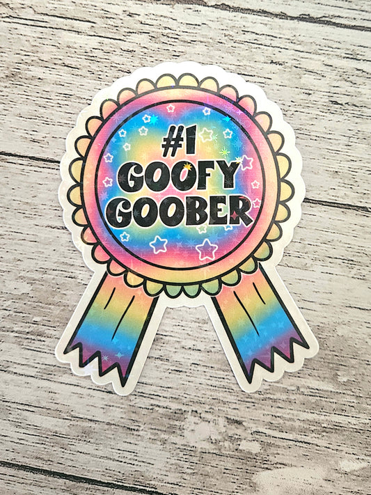 Number one goofy goober award sticker, vinyl sticker for laptop and water bottle