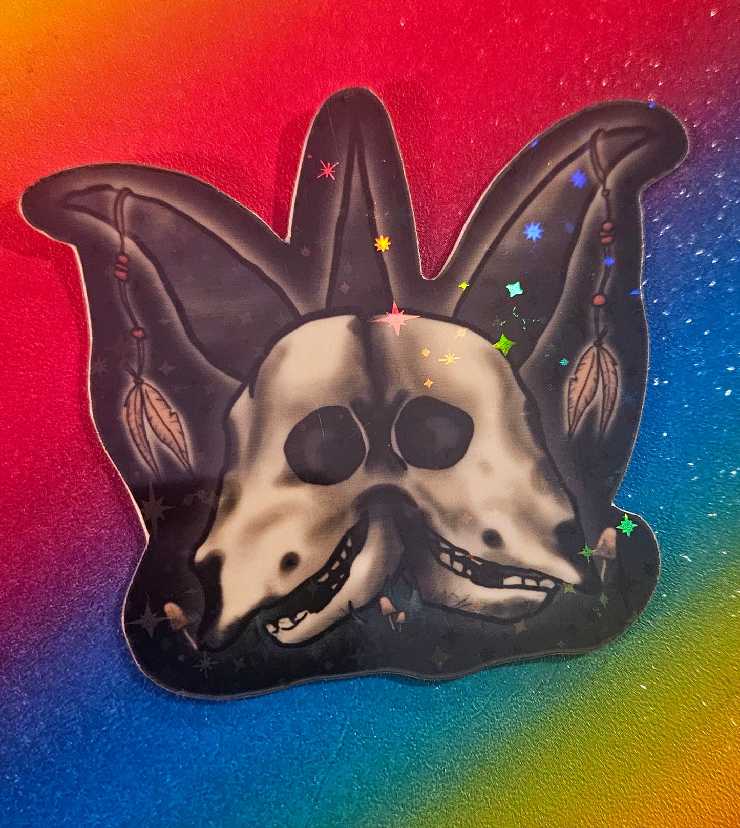 Glow in the dark 2 headed goat sticker