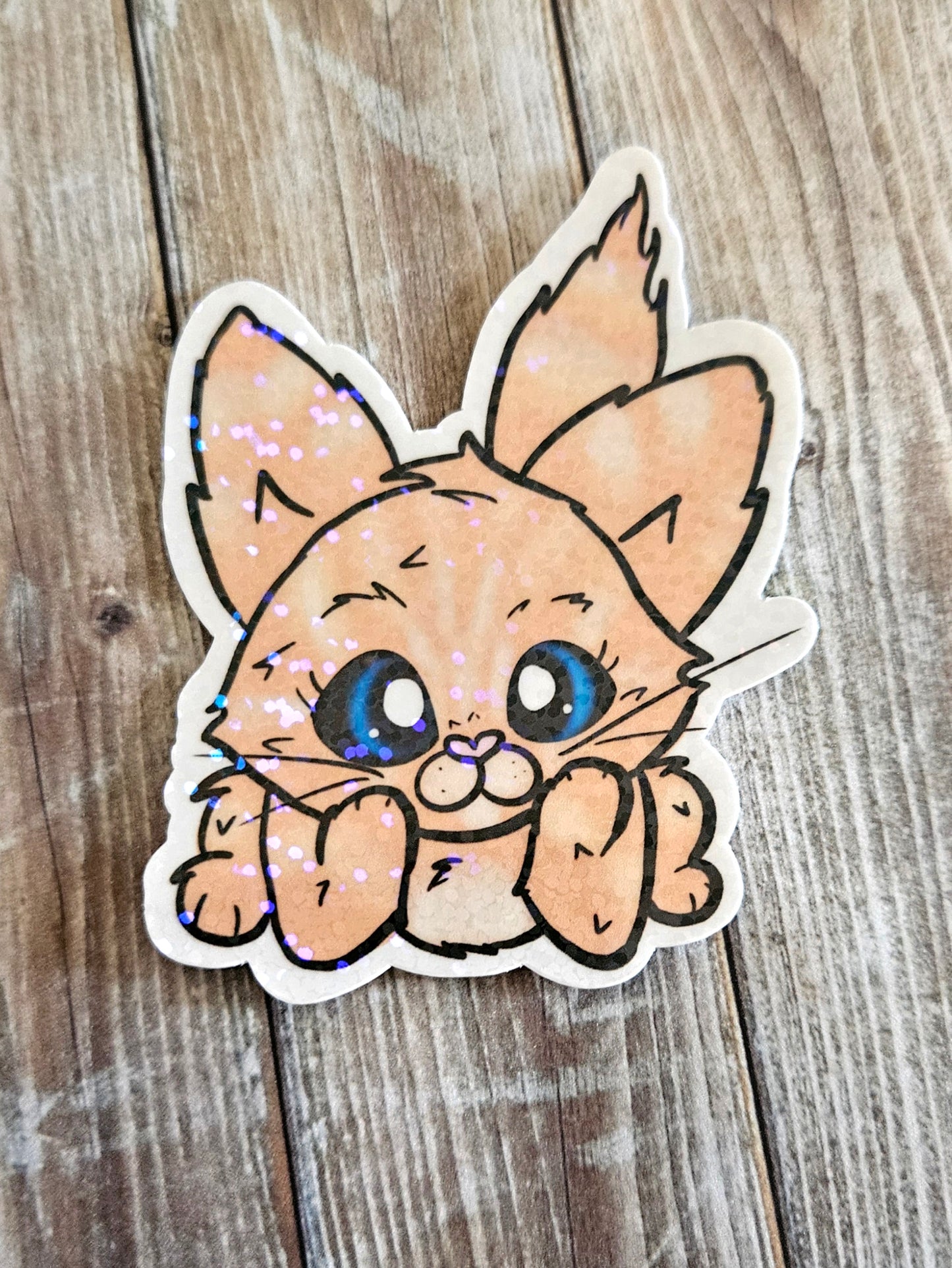 Choose your color kitten sticker, cute kitten sticker for water bottle