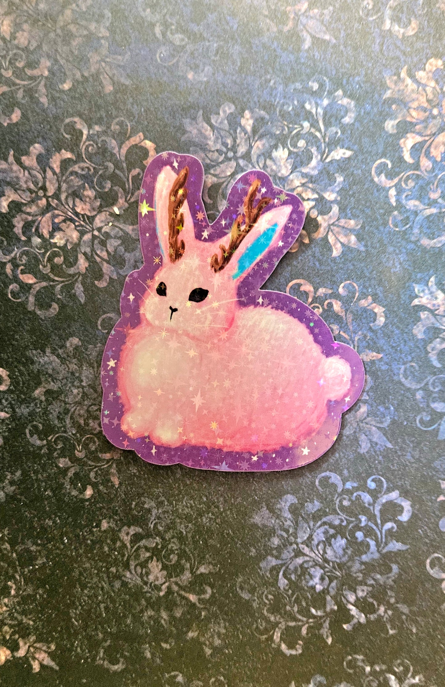 Cute pastel jackalope sticker for water bottle and laptop
