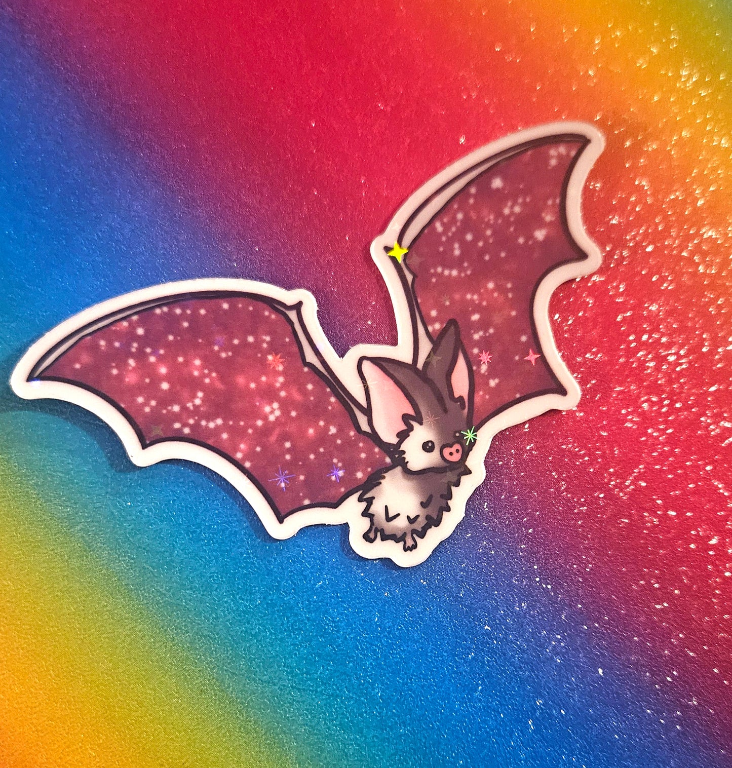 Cute bat- galaxy style sticker