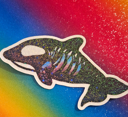 Skeleton style Orca Sticker