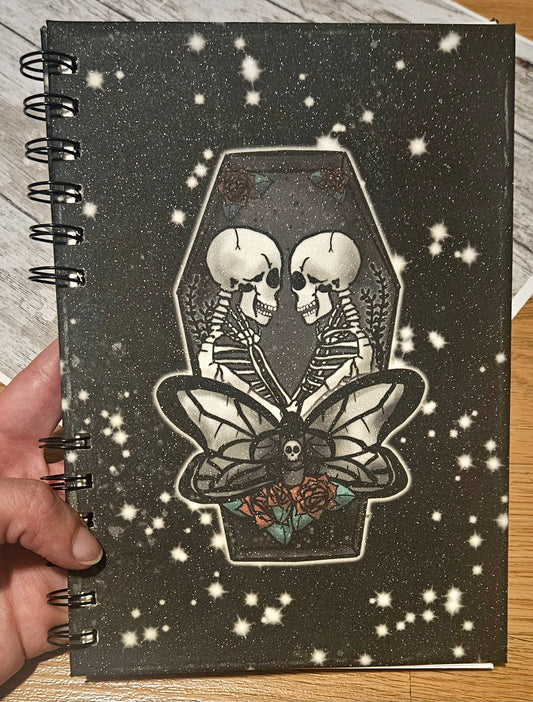 Skeletons and death moth Reusable sticker book for sticker hoarders (hard back)