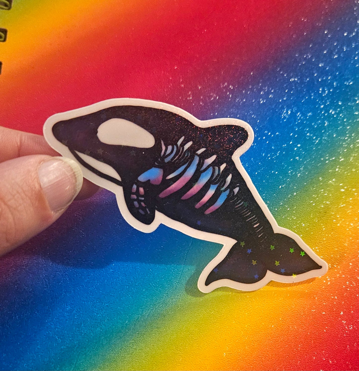 Skeleton style Orca Sticker